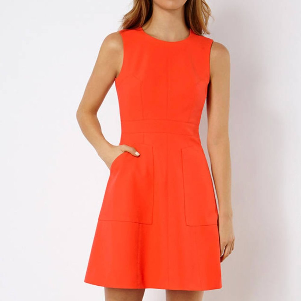 Karen Millen Pocket Detail Dress, Orange (US size 6)